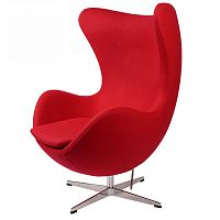 кресло arne jacobsen style egg chair красная шерсть в Калининграде