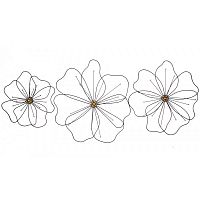 панно на стену из металла 3 в 1 black flowers / чёрные цветы в Калининграде
