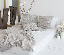 комплект плед с косами (180*220) и 2 наволочки (50*50) лён в Калининграде