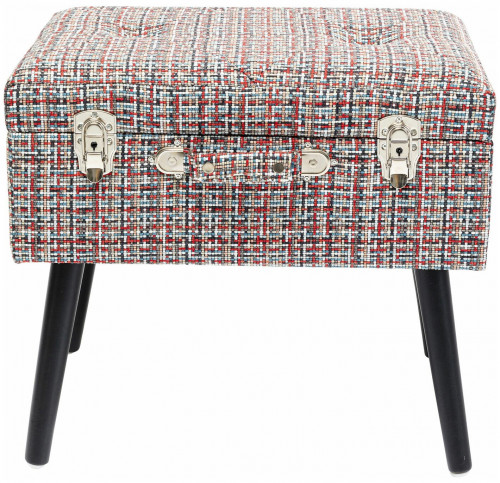 kare design пуф suitcase, коллекция "чемодан" 50*45*35, полиэстер, лен, полиуретан, сосна, красный в Калининграде