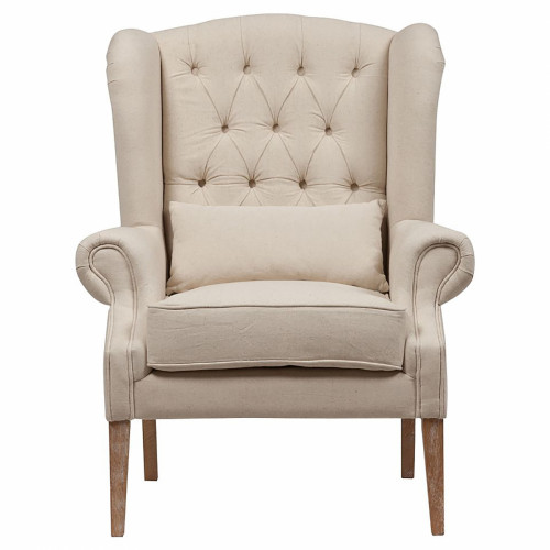 кресло wing back armchair белый лен в Калининграде