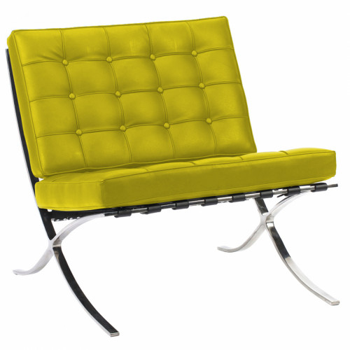 кресло barcelona chair кожа лимонное в Калининграде