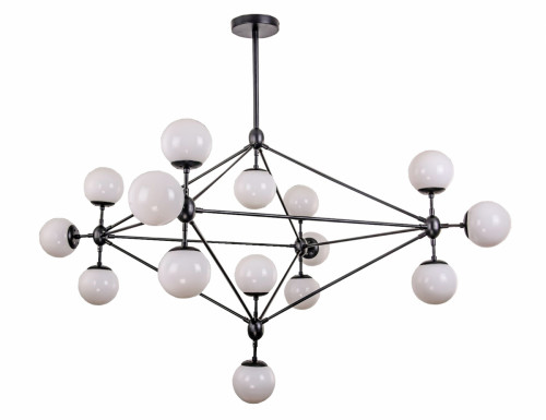 люстра modo 15 black+white черная, белые плафоны в Калининграде
