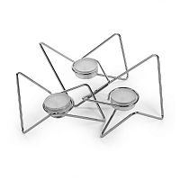 набор подсвечников серебряных металлических для чайных свечей tri-angular loop, 7 см, 3 штуки в Калининграде