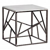 стол журнальный black chrome cube 55*55*56 см хром, белый в Калининграде