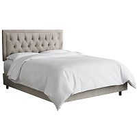 кровать двуспальная 160х200 серая с каретной стяжкой alix light gray в Калининграде