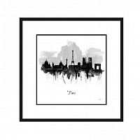 постер paris in black and white черный в Калининграде