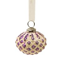 шар новогодний фиолетовый со снежным декором snow ball, 8х7х7 см в Калининграде