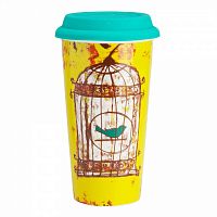 Термостакан с силиконовой крышкой Bird in Cage