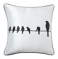 подушка с птичками на проводах birdies on a wire white в Калининграде